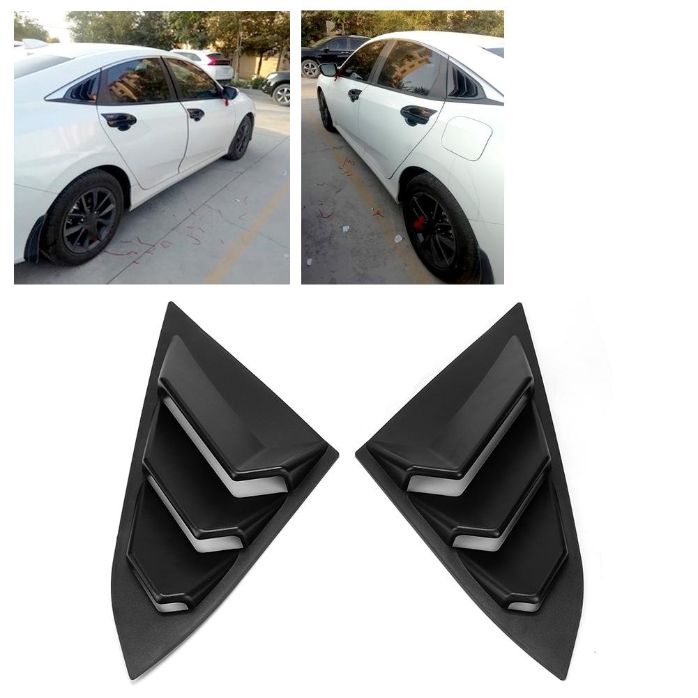 2 buc Jaluzele pentru geam lateral spate, capace tip scoop pentru aerisire, potrivite pentru Honda Civic 20162019