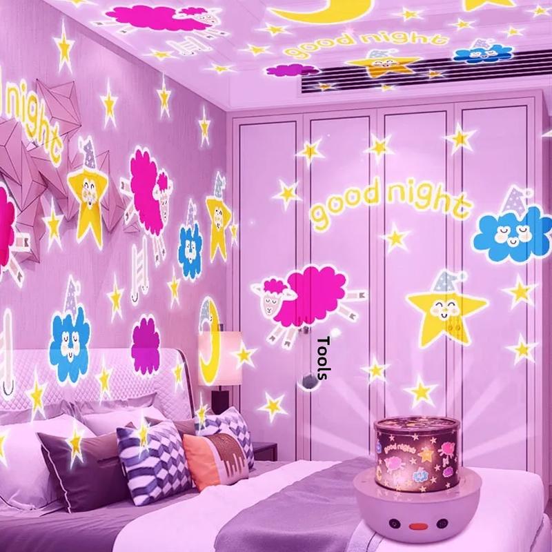 Starry Sky Projection Music Bluetooth Night Light Dreamy Gift Rotating Bedroom Bedhead Atmosphere Lighting
