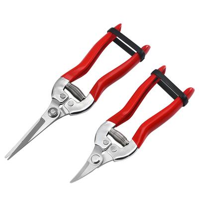 8 Inch Household Dipped Plastic Handle Straight Head High Carbon Steel Sharp Blade Pruning Shears Garden Scissors Utility Tool