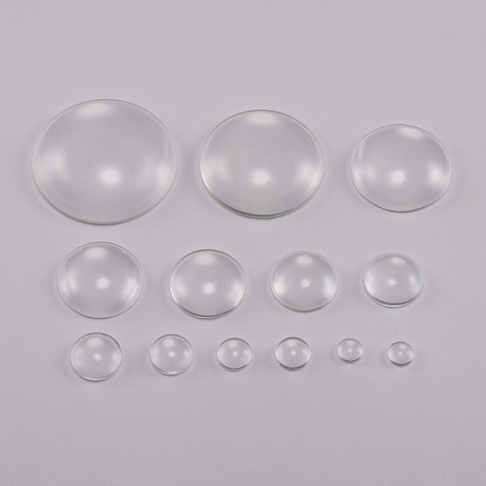5-50Pcs/lot Transparent Round Oval Square Heart Glass Cabochon Cabochon Cameo Tray Settings For DIY Jewelry Making Supplies