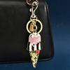 Keychain Pendant Enamel Finish Ice Cream Shape Key Chain with Lobster Clasp Bag Charm Backpack Accessory