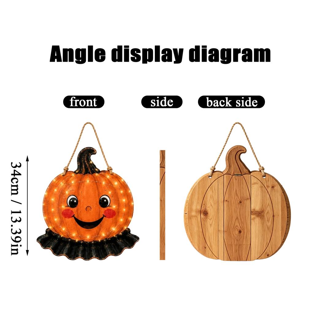 Gloeiende Pompoen Deurhanger Halloween Decoratie met Licht