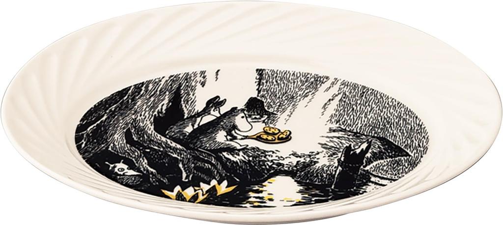 Yamaka Shoten MOOMIN "Moomin Comet" Redesigned by Hoshi Sawako, Oval Plate, 19 x 15 x 2 cm, Microwave-Safe, White, Made in Japan, MM9901-330