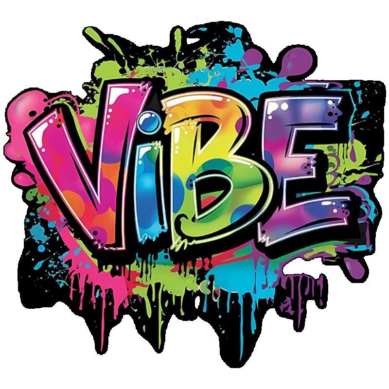 Black T Shirt with Colorful Vibe Graffiti Print for Casual Wear