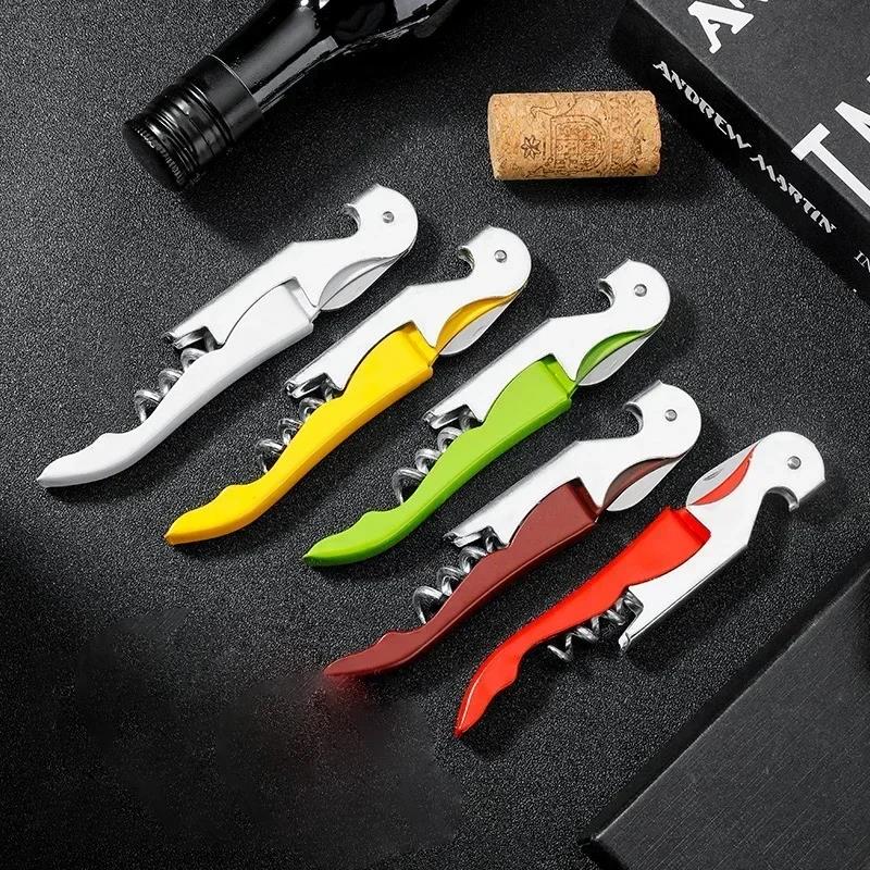 Multi-Functional 2 In 1 Bottle Openers Stainless Steel Wine Cork Screw Corkscrew Beer Cap Remover Kitchen Gadget Bar Accessories 6