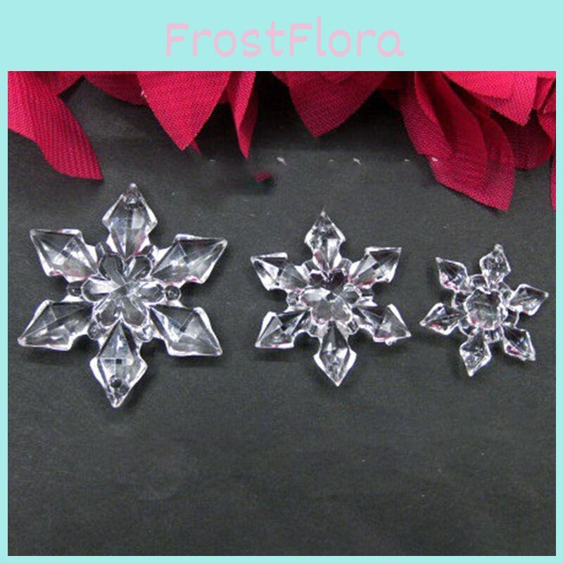 10pcs Crystal Christmas Snowflakes Ornaments Party Tree Hanging Decoration Xmas