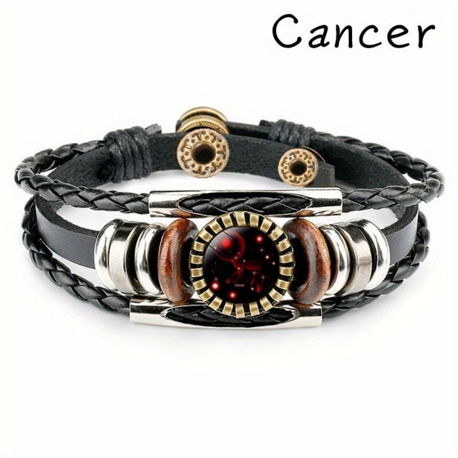 Brățări Charm Constellation - Design delicat din piele PU cu margele cu 12 stiluri zodiacale - Accesoriu de modă unisex, reglabil pentru o declarație la modă