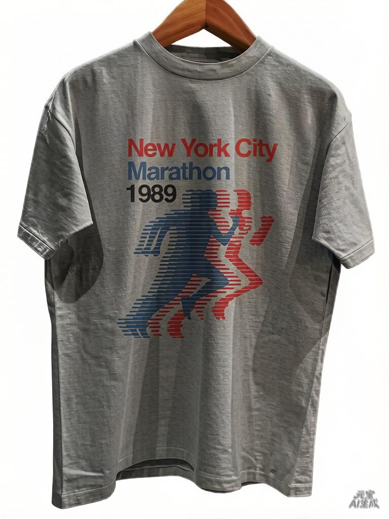 Tshirt 1989 New York City Runners Shirt Vintage Sports Graphic Red Blue Stripe Silhouette Summer Casual Cotton Unisexs Tshirt
