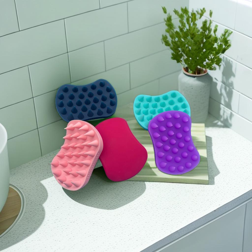 Silicone Scalp Shampoo & Bath Brush - Antibacterial, Soft, Quick-Drying Massager and Cleaner 88*62*28