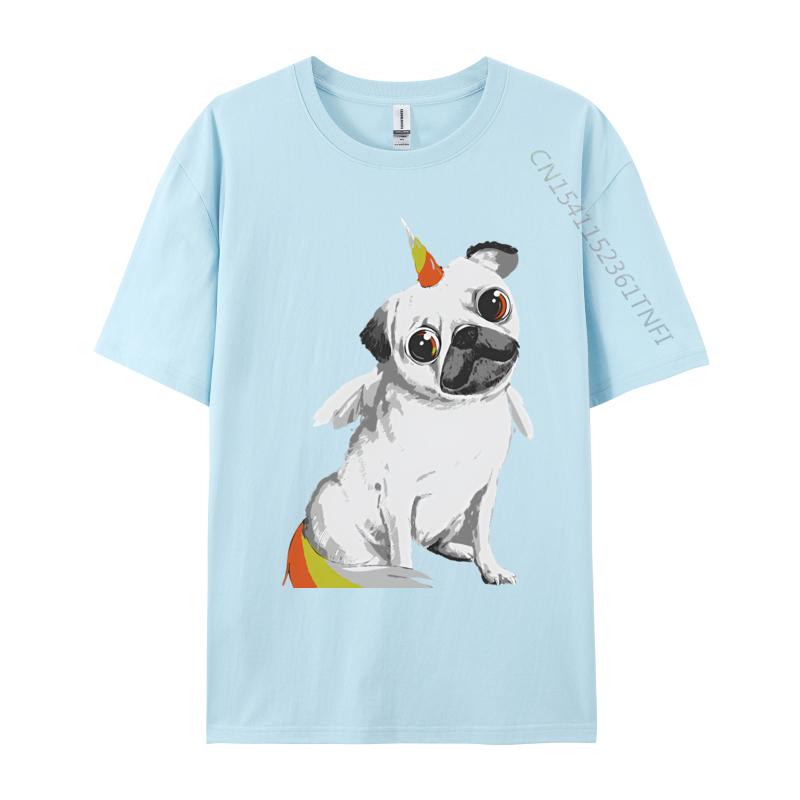 Pug Unicorn Vintage Tshirt Graphic Print Tops Men Hip Hop Tee Clothes T Shirt Graphic T Shirts Men Oversized