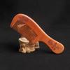 Solid Wood Moon Comb: Peach Wood Carved Straight Hair Comb, Portable and Scalp Massaging with Custom Logo/Gift Text.