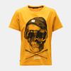 Yellow Cotton T-shirt Printed with a Skier Skeleton Child