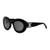 Celine Full Frame Design Oval Sunglasses Men Sunglasses Black CL40312U.
