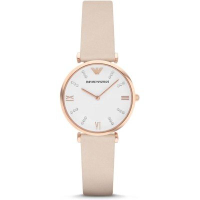 

Emporio Armani Gianni T-Bar White Leather Beige Women s Quartz AR1927 белый