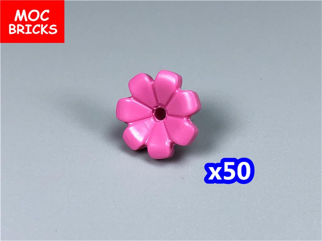 MOC Bricks Plant Petal Rose Flower Grass Tree Farm House Garden Accessories City View Country Building Blocks Children's Toys