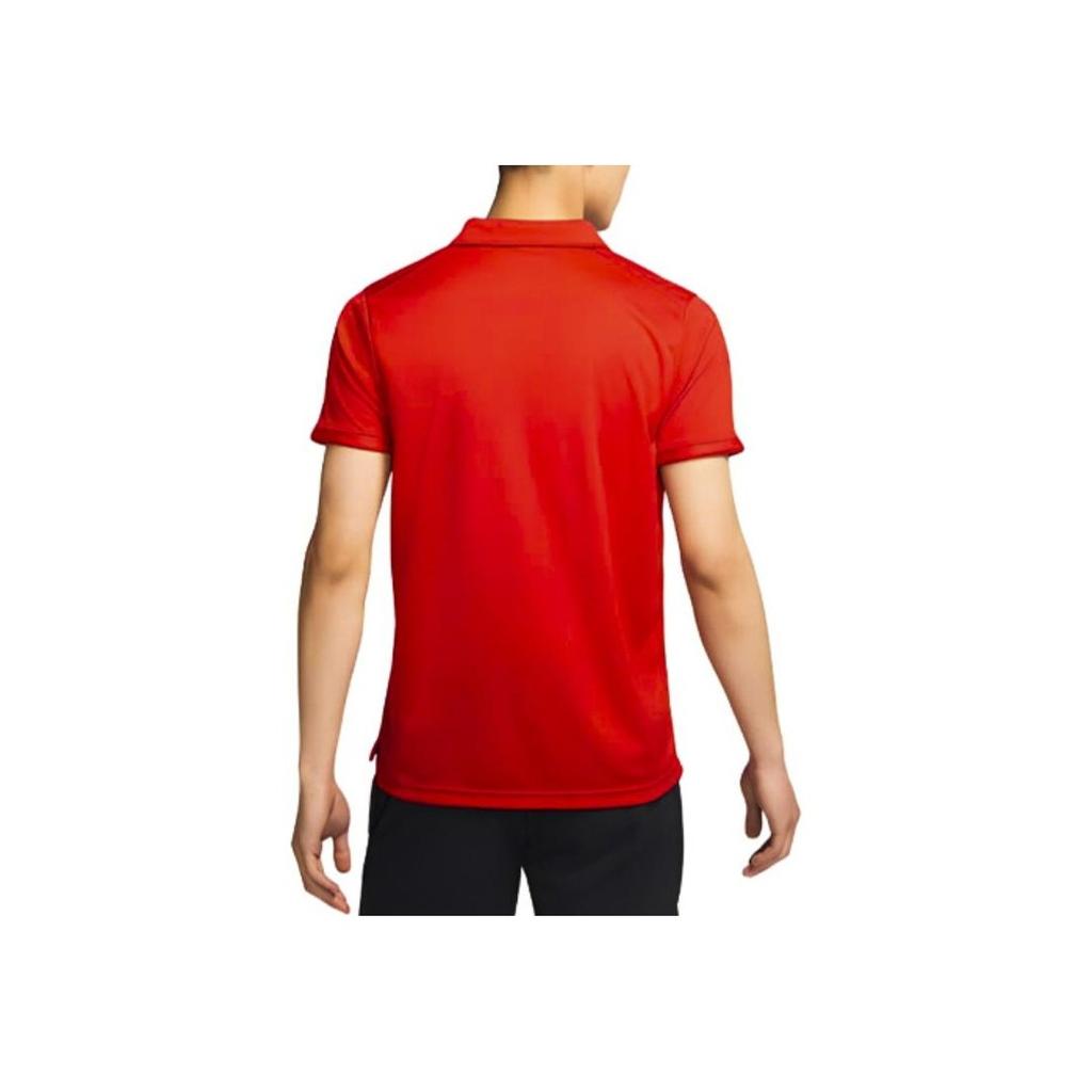 Nike Solid Color Logo Casual Short Sleeve Polo Shirt Men Tops Red CW6851-657