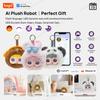 Robot Peluche Intelligente AI Tuya con Occhi LED e Controllo Vocale, Giocattolo Intelligente Interattivo Ricaricabile USB Compagno per Regali ai Bambini/Casa Intelligente