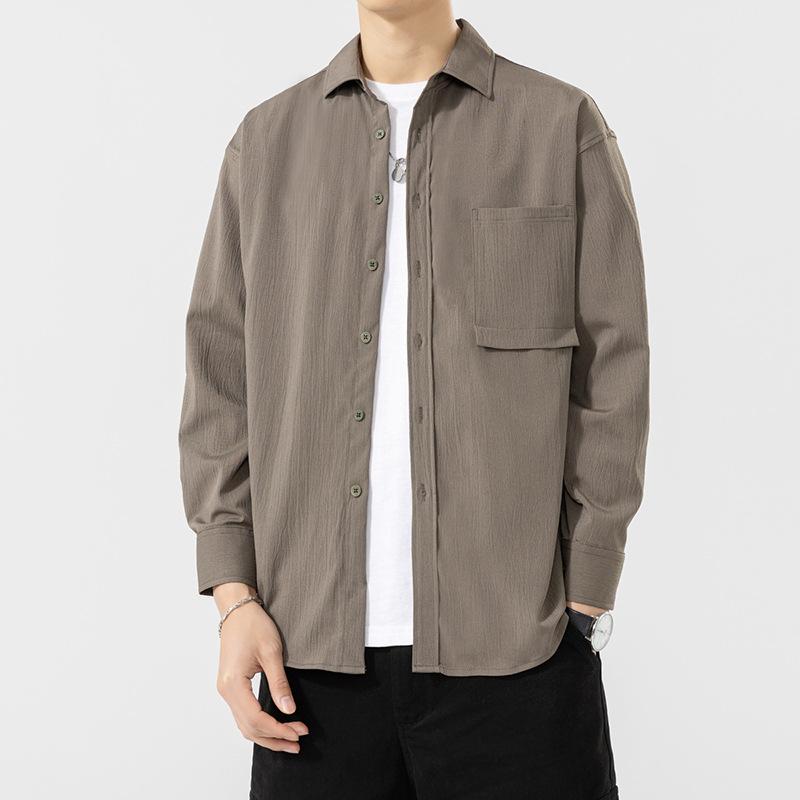 Spring and Autumn New Men's Long-sleeved Shirts, Men's Trendy Loose Casual Versatile Shirts, Jackets and Coats for Men