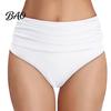 Tummy Control Bikini Bottoms High Waisted for Women, Swimming Retro Style Bottom Trunks, Flexible Fit Ruched Detailing Beach Shorts Swimwear