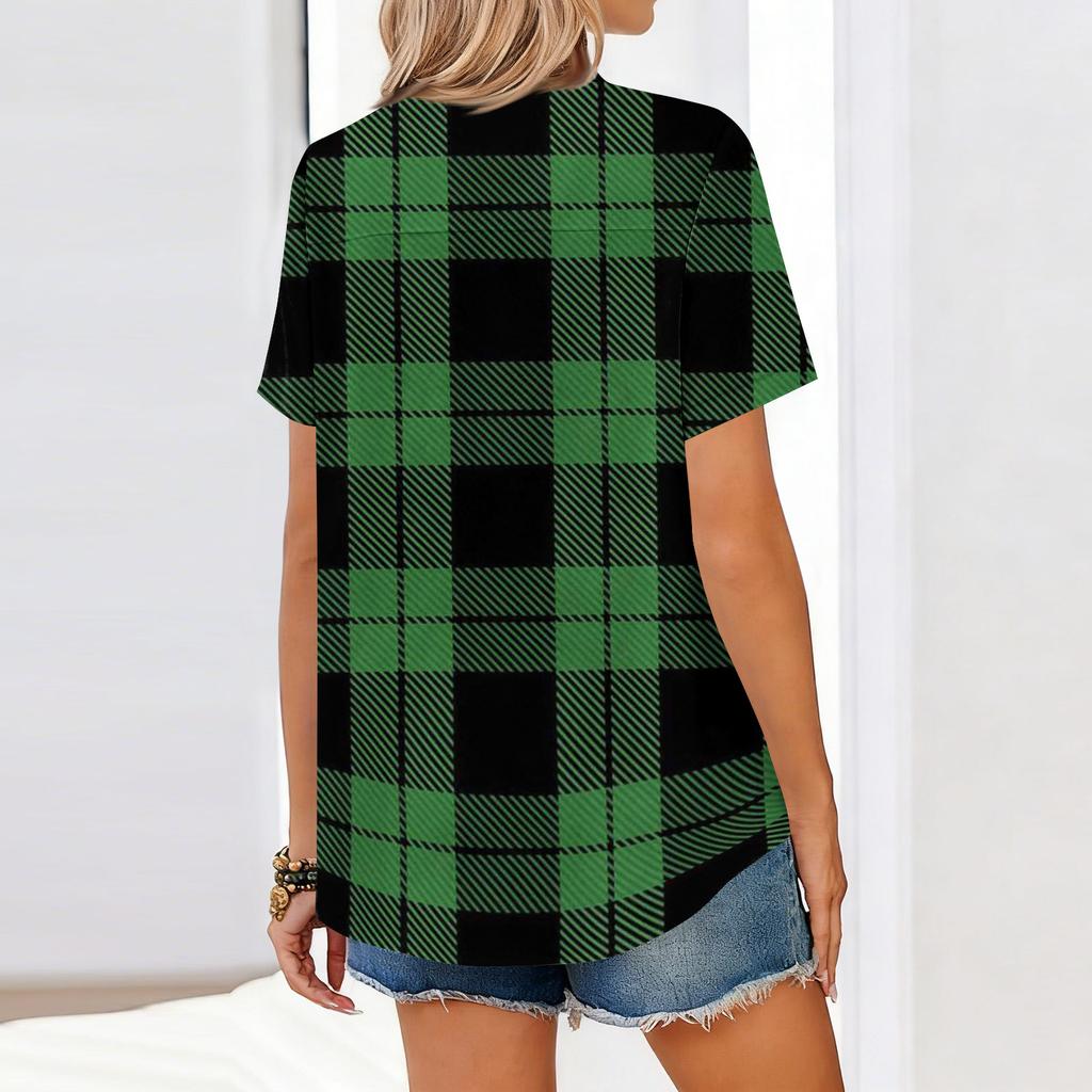 Blusas para Mujer de Manga Corta Camisas con Botones Tops de Trabajo Casual Elegante Ropa de Verano Primavera