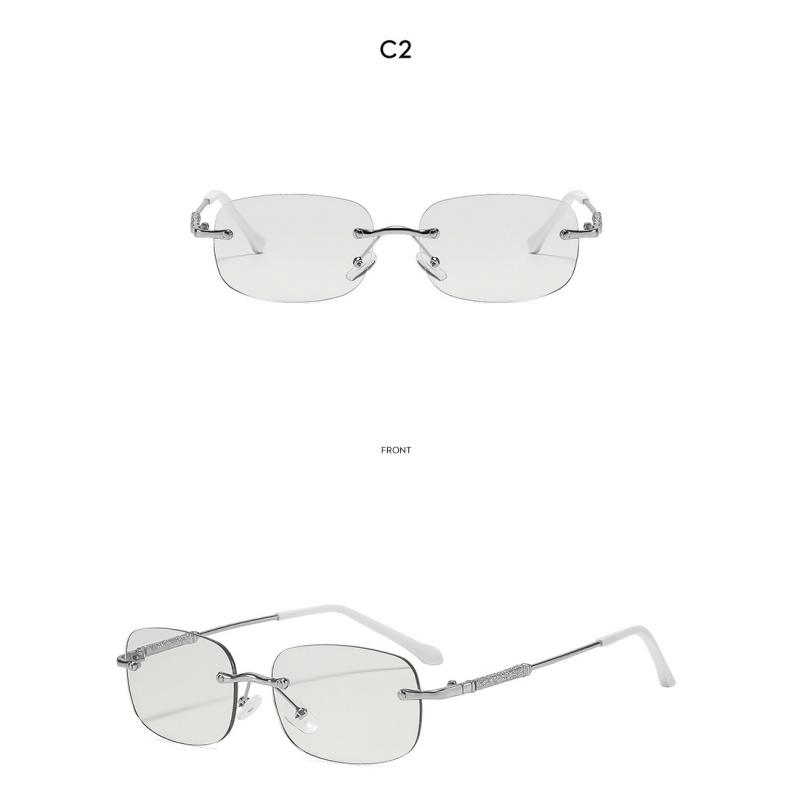Women's sunglasses - unisex fashion rimless metal photochromic sunglasses