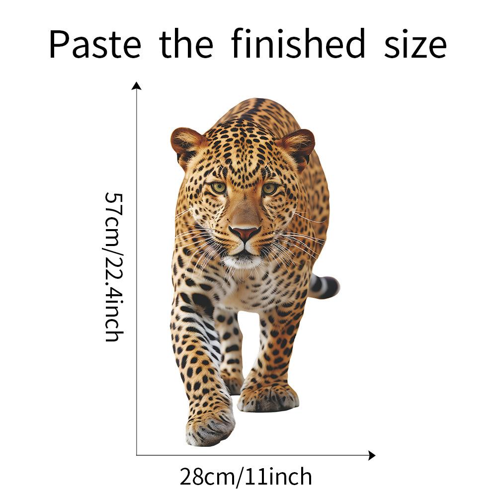 Adesivo da Parete Realistico e Feroce Leopardo per Camera da Letto Soggiorno Decorazione Sfondo Casa