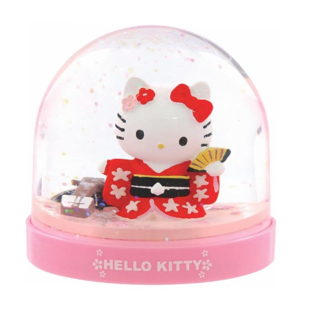 

Telacoya Snow Globe Hello Kitty Japanese Doll Folding Fan x x KT04-A Size W8.5 D8.5 H8.5cm