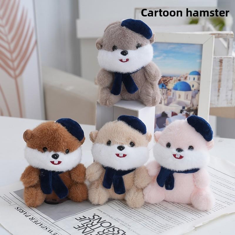 Cute Hamster Plush Toy Keychain Pendant With Animal Design Backpack Accessories