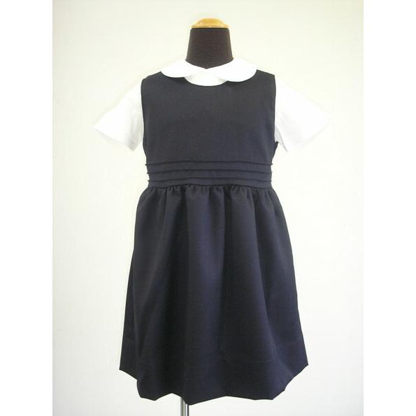 Formal jumper skirt with horizontal wave pinstripe, kindergarten entrance exam clothes, elementary school entrance exam clothes, entrance exam