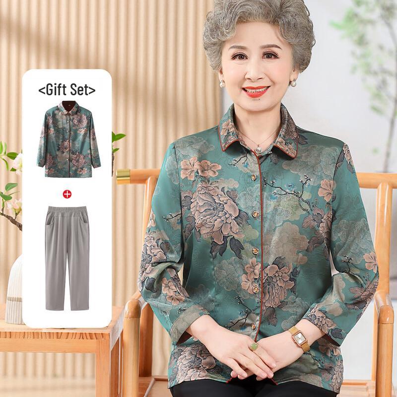 Повседневный летний комплект блузок для пожилых женщин 4XL