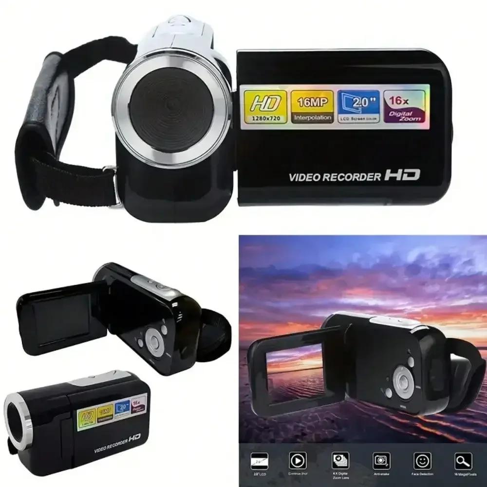 16MP Portable Camcorder with LED Flash, 16X Zoom Mini DV Camera 2 Inch Screen for Outdoor Home Recording