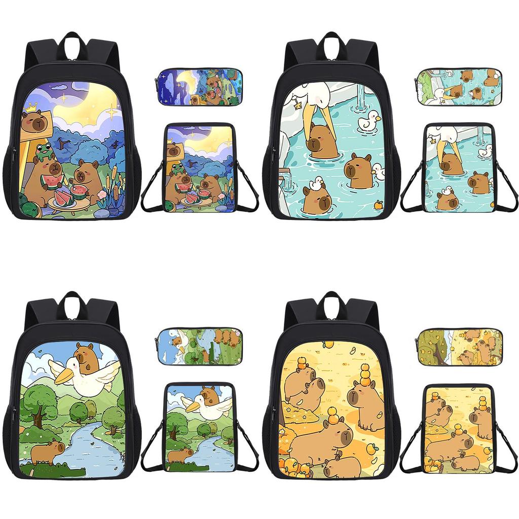 Capybara Kids Backpack And Pen Case With Lightweight Design For School And Day Trips
