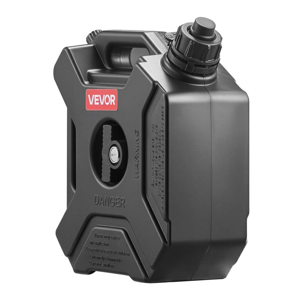 Fuel Container, 5 L, Gas Can with Spout and Lockable Bracket, 15 L/min Max Flow Rate, Secure & Leak-proof, Portable Flat Fluid Container for Most Cars