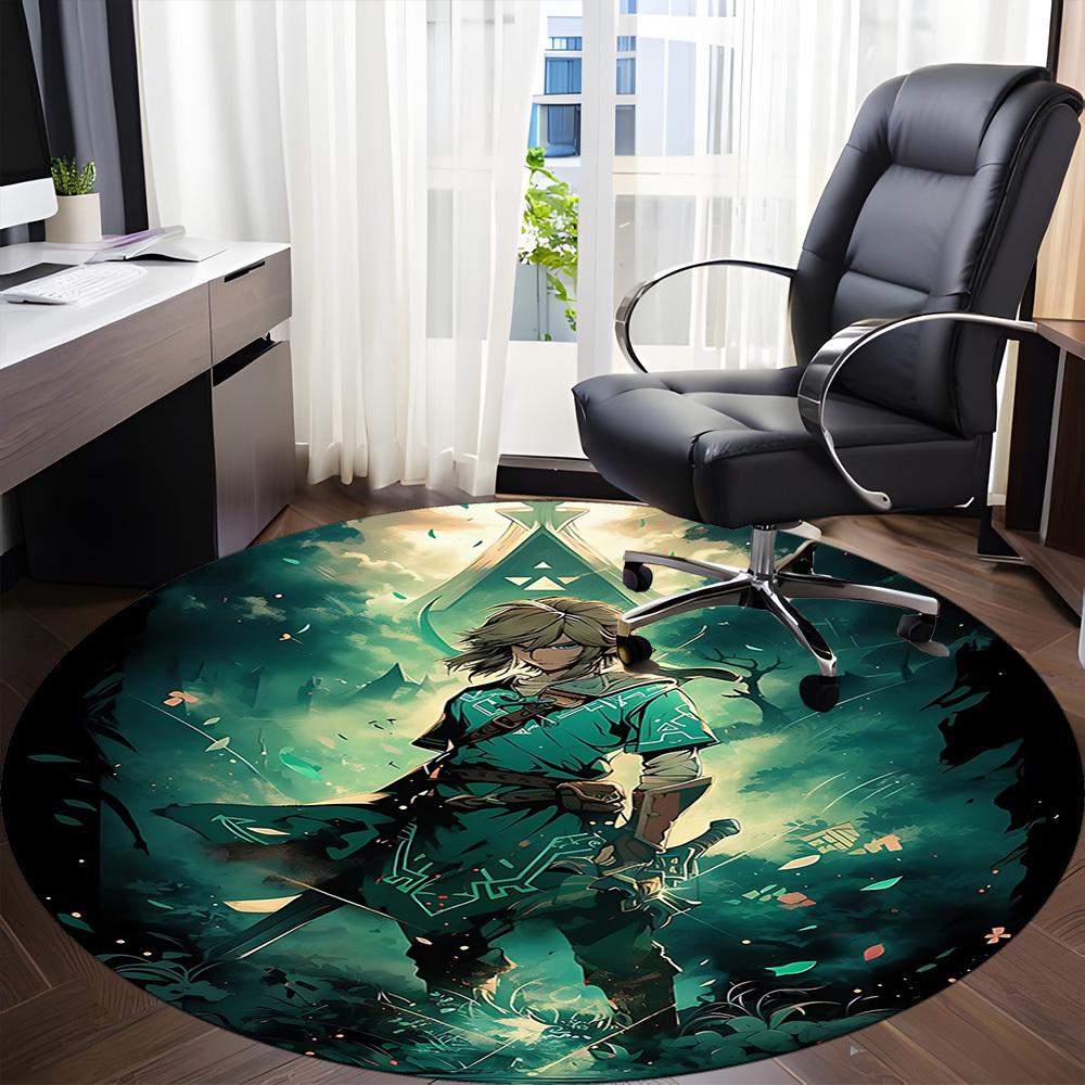 1pc Legend Zelda Office Round Area Rug, Under Office Chairs Bedroom Living Room Home Decor, Room Decoa1016249