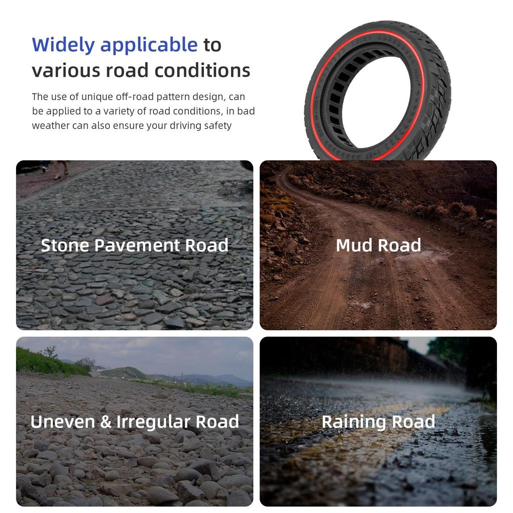 Ulip 9.5*2.0 solid tire with red circle for xiaomi and 8.5 inch scooters