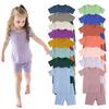 Bamboo Fiber Kids Boys Girls Clothes Set Breathable Pajamas Short Sleeve Top+Shorts Baby Loungewear Children's Sleepwear