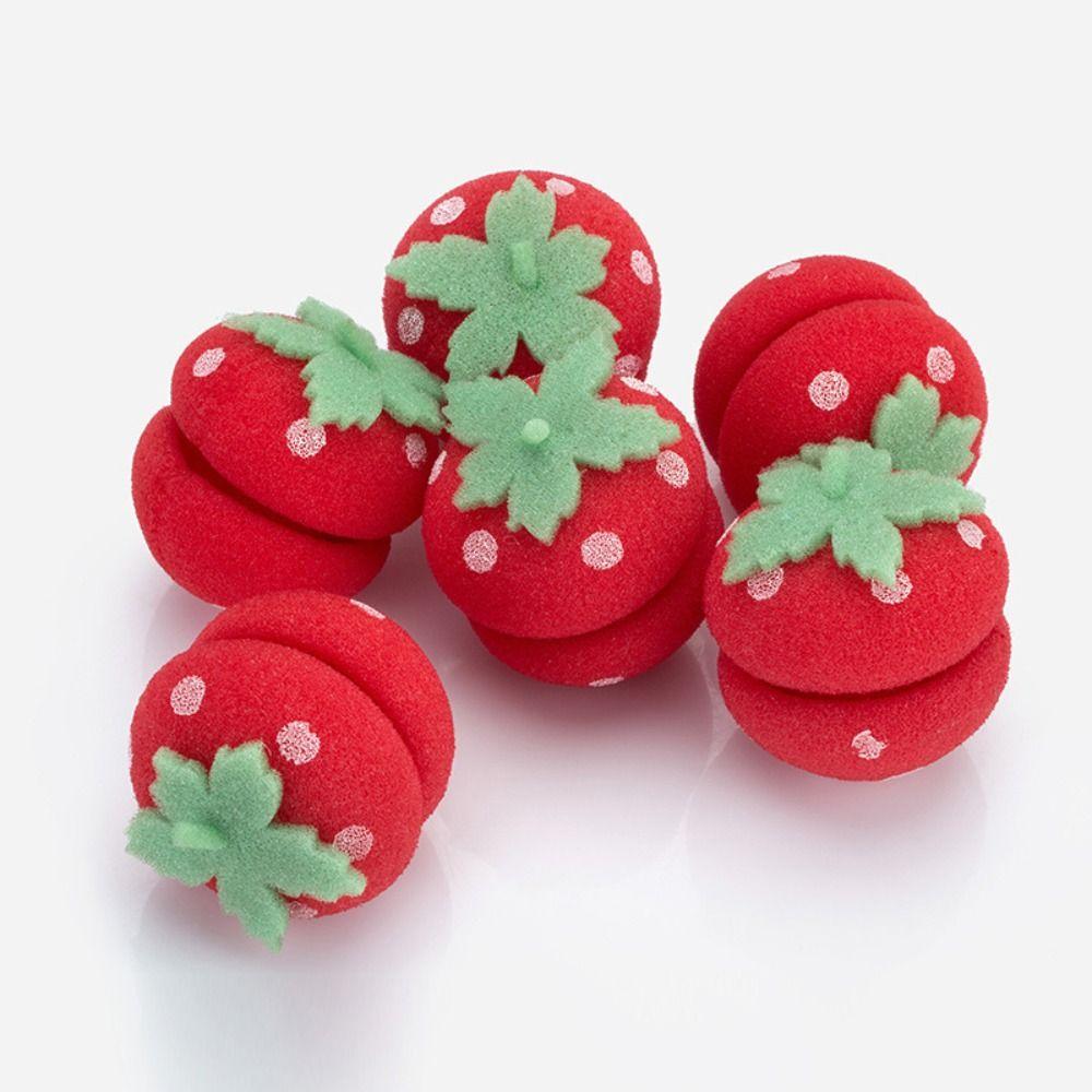 6 STK DIY Svampruller Curlers Hode Hårkrøller Strawberry Curler Mykt hår Curler Balls Jenter