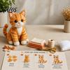 Kit de Manualidades para Adorno de Gato Patchwork DIY, Crea un Adorable Adorno, Animal 3D Costura Tela Pre-cortada Gatito Lindo para Adultos Principiantes, Decoración del Hogar