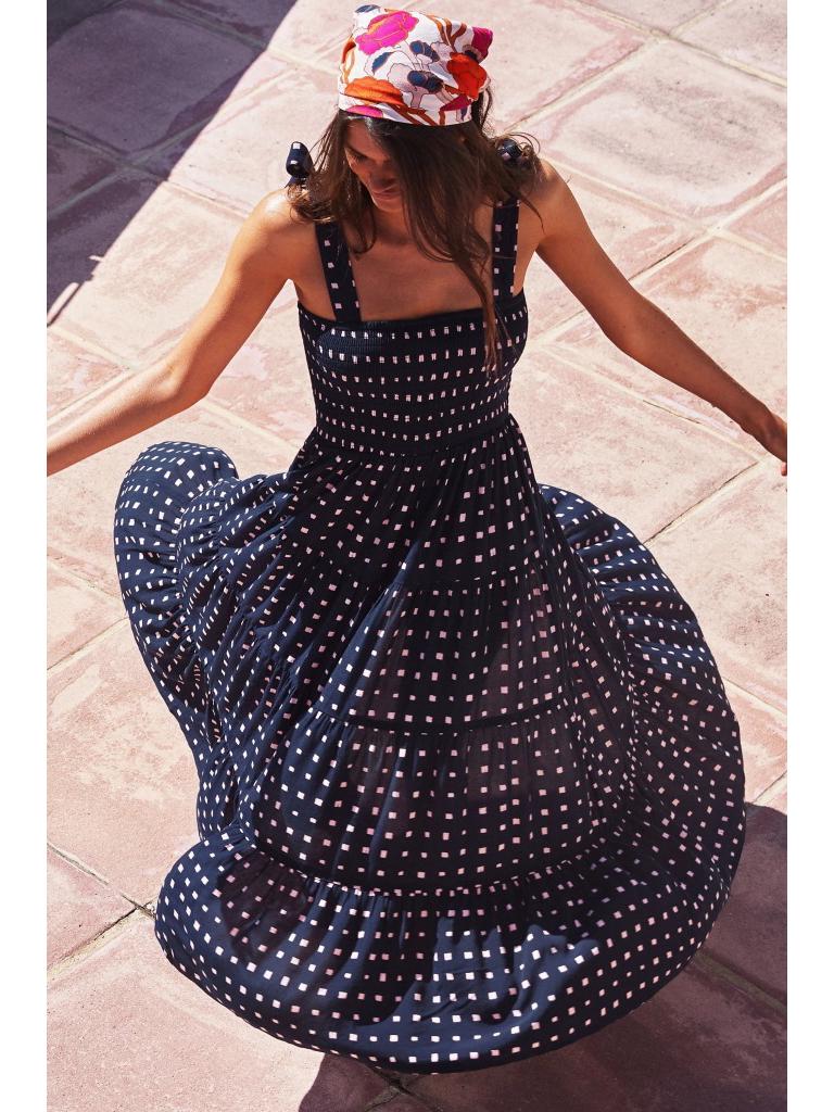 2025 Summer Women's Sleeveless Hot Girl Print Long Dress