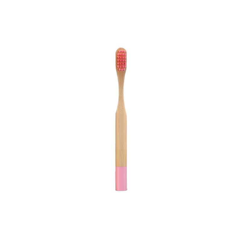 Custom Color Paint Round Handle Kids Soft Eco Degradable BPA Free Bamboo Handle Bamboo Toothbrush