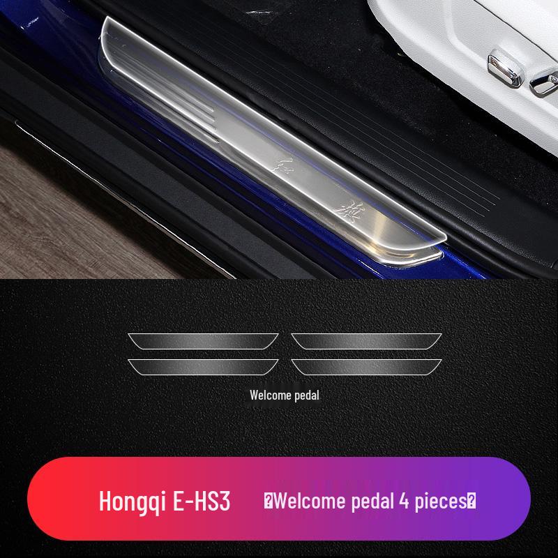 Suitable Welcome Pedal Metal Strips & TPU Protective Film for Hongqi H5/H7/H9/HS5/HS7/E-HS3 Sill Strips