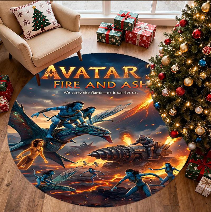 Avatar Pattern Round Rug, Indoor/Outdoor Mat, for Picnic, Gameroom, Bedroom, Office, Living Room, Home Decor Carpet, Birthday Gift