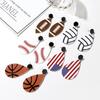 European and American Trendy New Acrylic Water Drop Earrings, Basketball and Football Earrings