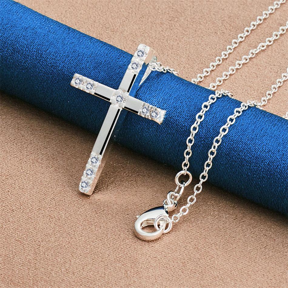 925 sterling silver 16-30 inch exquisite cross pendant necklace, women's fashion jewelry gift, wedding accessories