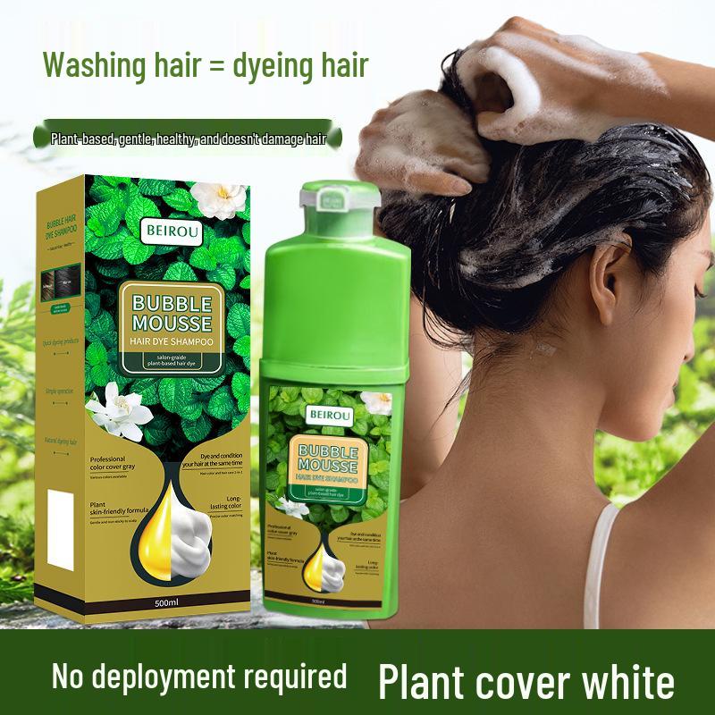 500ML Bubble Green Plant Hair Dye Cream - No Scalp Stains