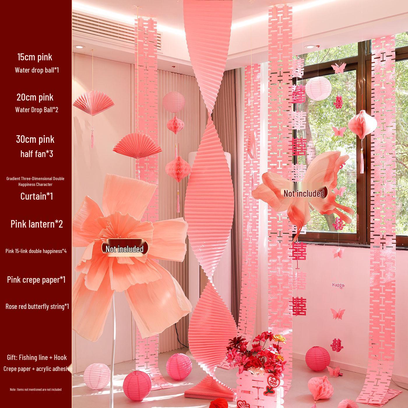 

Complete Bridal Chamber Décor Set: Wedding Bedroom Origami Garland for New Home or Living Room
