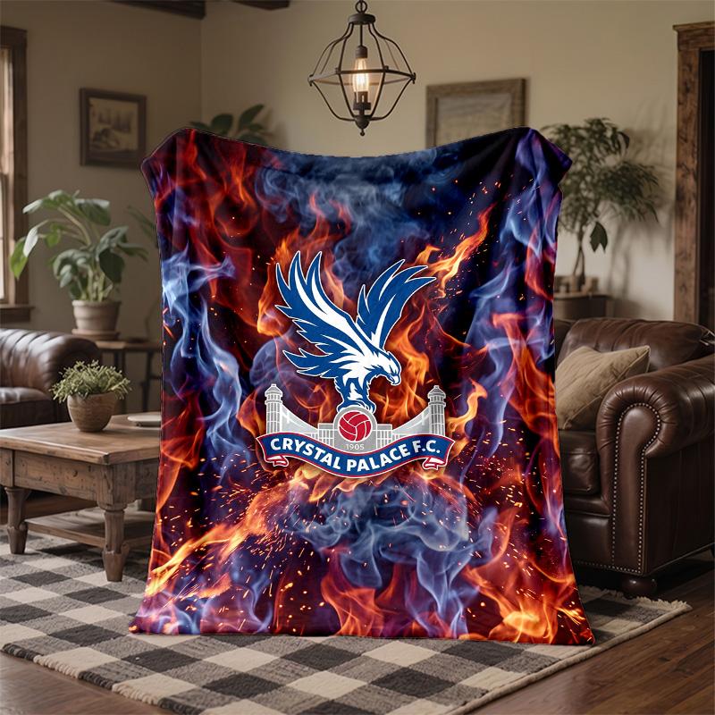 Crystal Palace Football Print Flannel Blanket Soft Warm Sofa Bed Throw Blanket For Home Office Bedroom