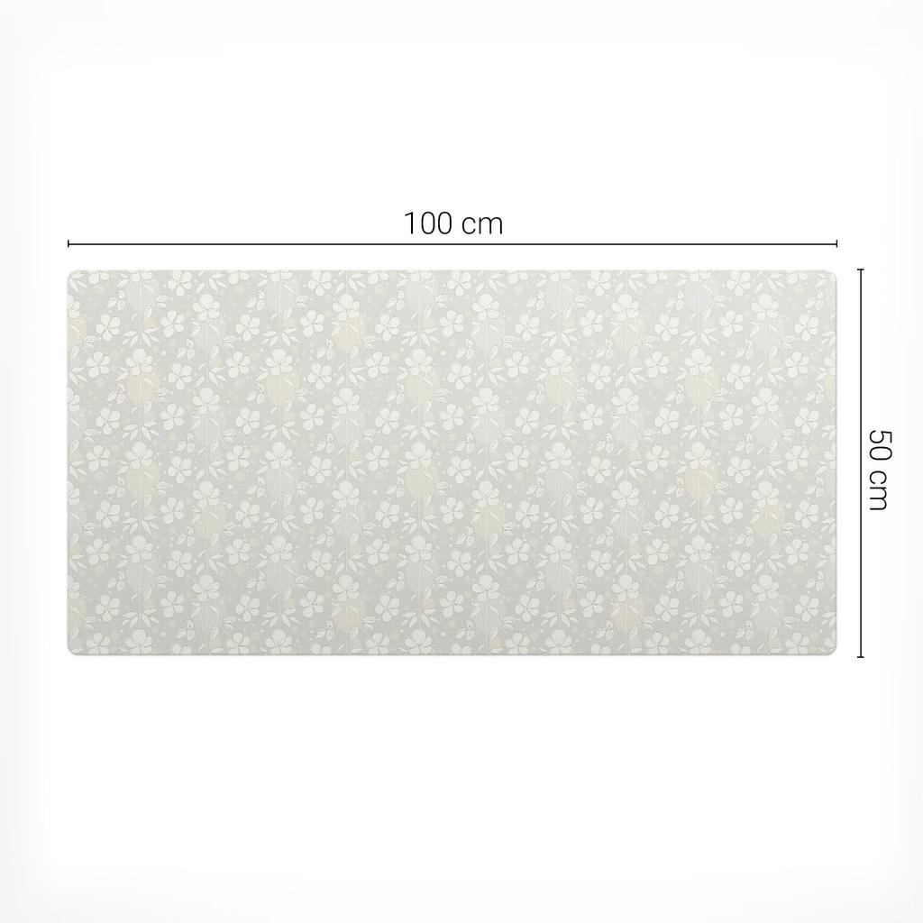 Vinyl Desk Mat with Stylish Retro Floral Print 100x50 cm