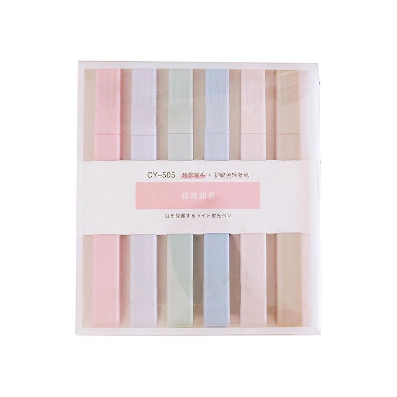6pcs/set Pastel Color Highlighter Kawaii Stationery Color Marker School Supplies Student Marker Highlighter Japanese Stationery