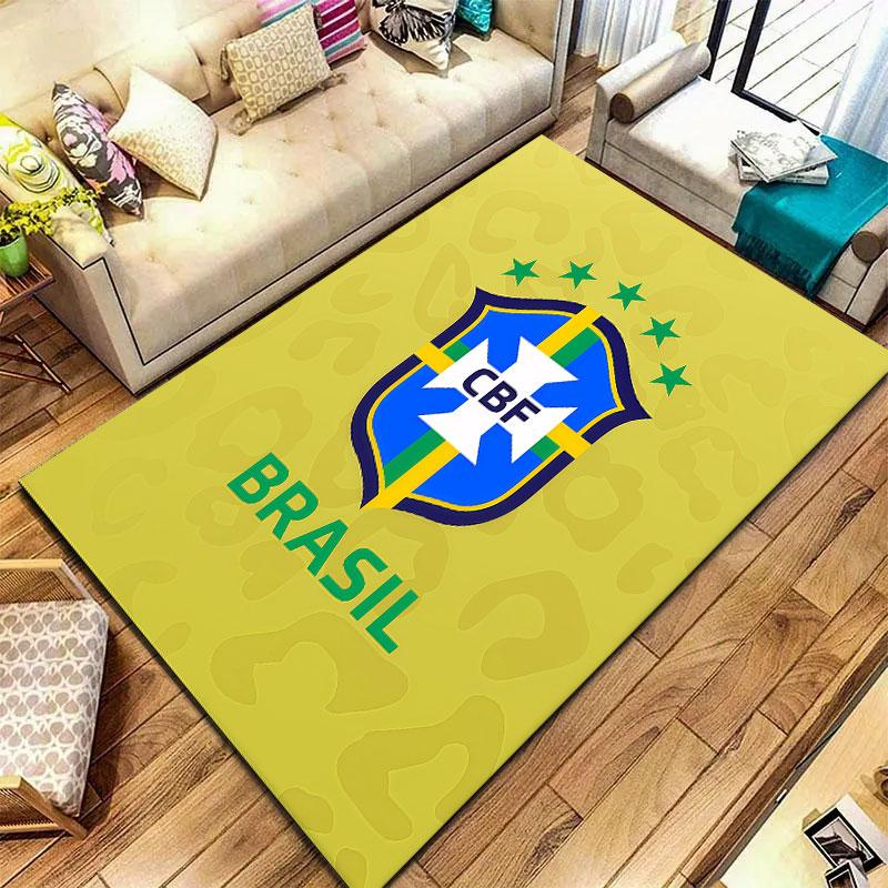 Brazil National Football Team Carpet Rug for Living Room Bedroom Home Sofa Decoration,Kids play Non-slip Floor Mat